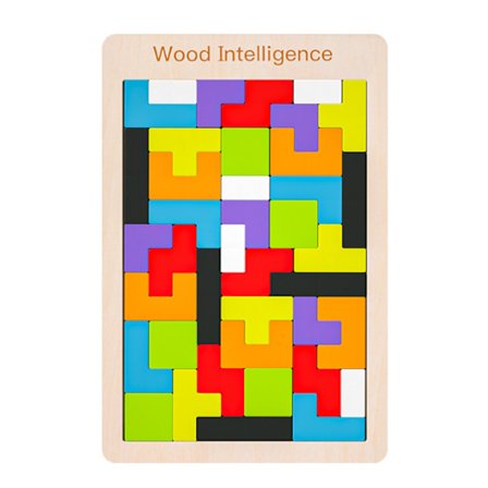 Tetris Puslespil 3D Træ, Puslespil med Farverige Geometriske Blokke, Montessori Legetøj til Børn 3 4 5 År Gamle, Intelligens Hjerne Jigsaw