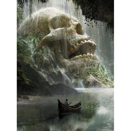 Full 5d Diy Diamond Painting Cross Stitch Skull Cave Rhinestone Som På Bilden 1 20x30cm