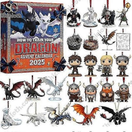 How to Train Your Dragon Adventskalender Blind Box med akryl julepynt
