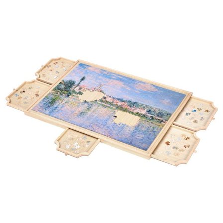 Puslespil - DUOKU - SJ-01 - 1000 Stykker - 360° Rotationsplade - 5 Skuffer - Bærbar