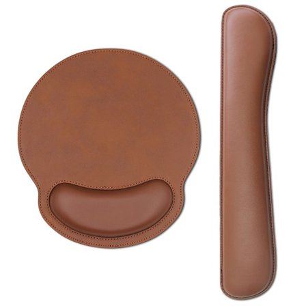 Musematter med håndleddsstøtte og tastatur håndleddsstøttepute sett, Brun