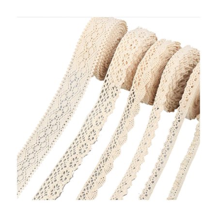 ABSOFINE 30M vintage pitsinauha reuna beige valmistettu puuvillasta koristeellinen nauha pitsikangas pitsireuna virkattu reuna ompeluun askarteluun 
