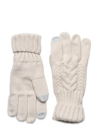 Kids Smartph Cable Knit Gloves Cream GAP