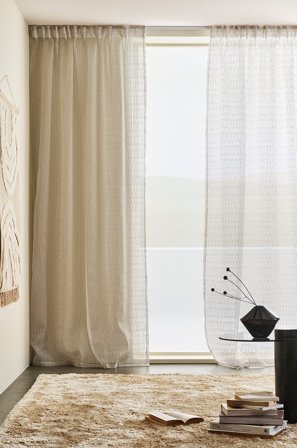 Jotex - Gardin Med Multifunksjonsbånd 2-pk Beige - STRILA - Kjøp Multifunksjonsgardiner hos Jotex