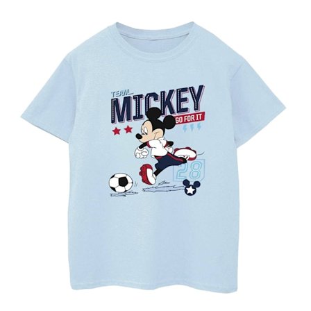 Disney Dam/Kvinnor Mickey Mouse Team Mickey Fotboll Bomull T-shirt