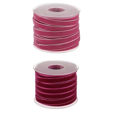 2 Stykker 20 Yard 10 Mm Bred Rull med Fløyelsbånd