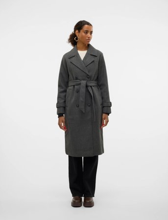 Vero Moda Vmfortunevega Long Trenchcoat Ga Noos - Grey - XL