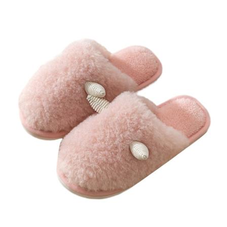 Kvinnor Flat Fuzzy Tofflor Slip On House Skor