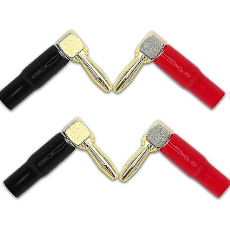 (pow yeah!) Banankontakter Rät Vinkel 4mm Ren Koppar Guldpläterad Banankontakt För Högtalarkabel, Ljud-/videomottagare, Förstärkare (4-pack)