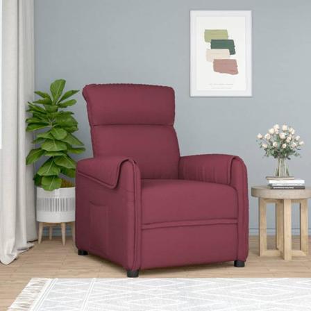 Vidaxl Reclinerfåtölj Vinröd Tyg Röd