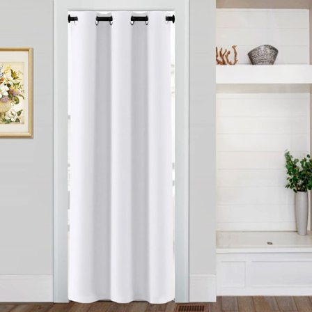 Mörkläggningsgardiner för dörrar, öglor på toppen, värmeisolerande gardiner för garderob, integritetsgardiner för badrum och dörrar, 1 panel