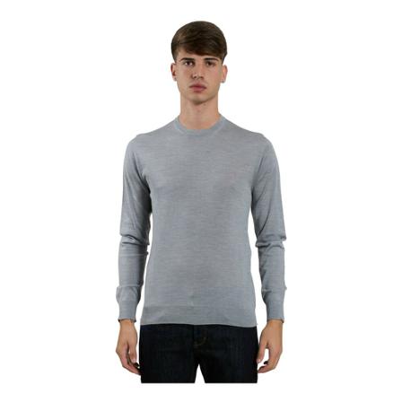 Daniele Fiesoli Round-neck Knitwear , Grijs , Heren , Maat: M Truien & Vesten
