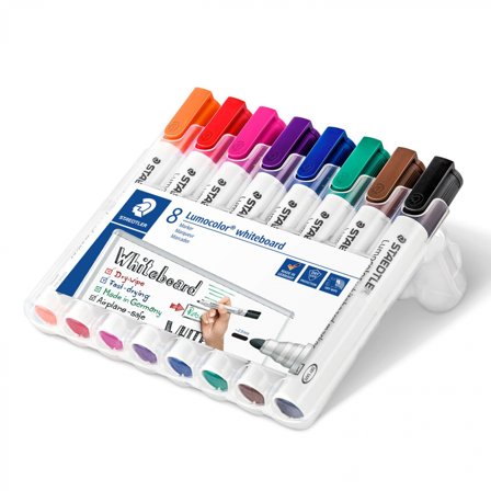 Staedtler 8 kpl Lumocolor Valkotaulukynä Pyöreä