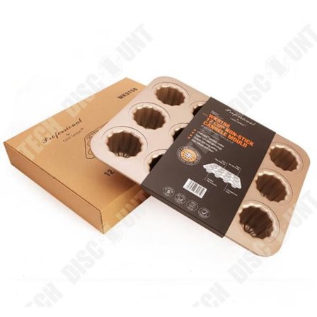 Kakkupelti - TECH DISCOUNT - Keluli - 12 kuppia - Hiiliteräs - Pinnan pinnoite