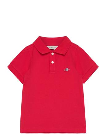 Shield Ss Pique Tops T-shirts Polo Shirts Short-sleeved Polo Shirts Red GANT