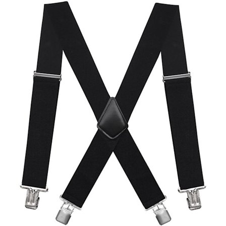 Elastiske 5 cm brede seler, 4 stærke clips X-form, mænd og kvinder