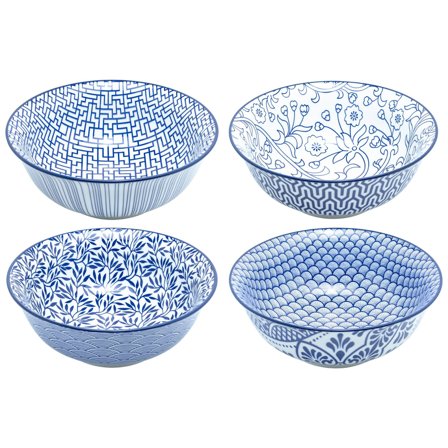 Mareld skål 21 cm 4-pack, blå/vit | Dukning & Servering > Skålar > Skål | Bagaren och Kocken