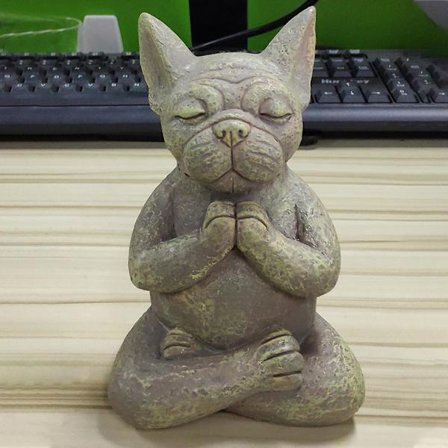 Patio Vivid Sitting Fransk Bulldog Statue Figurine Resin Ornamenter