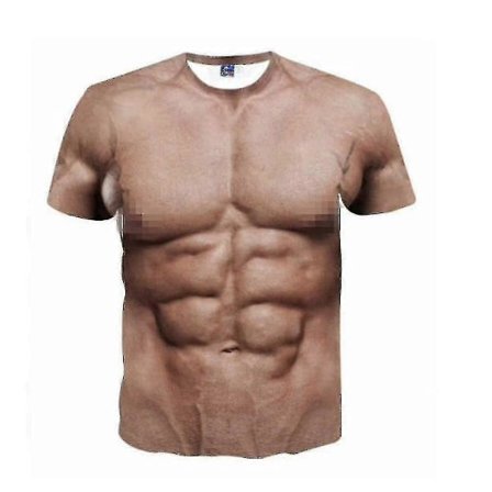3D Lihaspuku Lihaksikas Mies Persoonallinen Realistinen Lyhythihainen T-paita