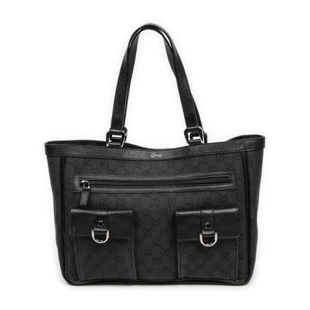 Gucci Vintage, Pre-owned bag Abbey Pocket Tote Zwart, Dames, Maat:ONE Size,Canvas