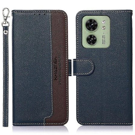 KHAZNEH for Motorola Edge 40 5G RFID-blokkerende lommebok i lær, etui med stativ, telefondeksel