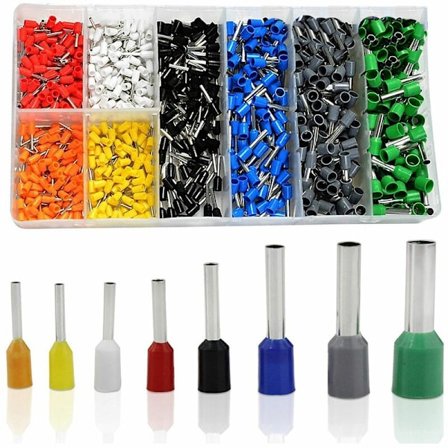 800 stk. Ferrule-sett, Krympekontakt for Ferrule, AWG 22-10 Isolerte Kabelendestykke-sett, Stort Utvalg av Ferrule med Kasse
