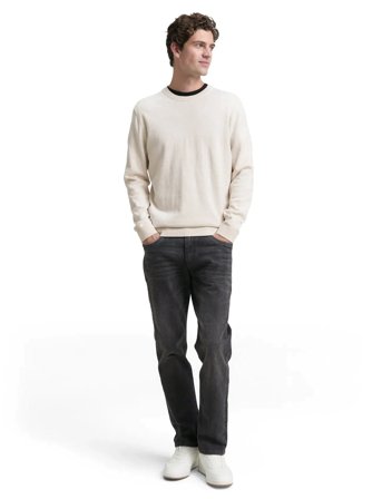 Tom Tailor Basic Crewneck Knit - Cream - M