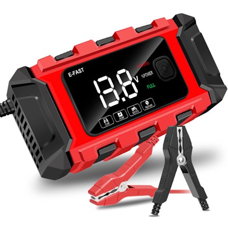 E-FAST Bil- och Motorcykelbatteriladdare Stor Skärm Motorcykel Laddare 12V Batteriladdare