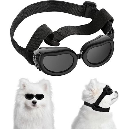 Hundesolbriller - Hundeglas - UV-beskyttelse - Med justerbar elastisk rem - Komfort - Vindtæt