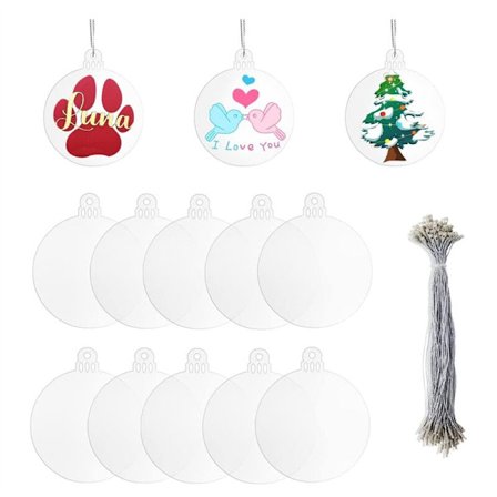 20 stk 3 tommers klare sekskantede akryl jule blanke ornamenter til DIY-håndverk Flatt akryl ornament for julekule B