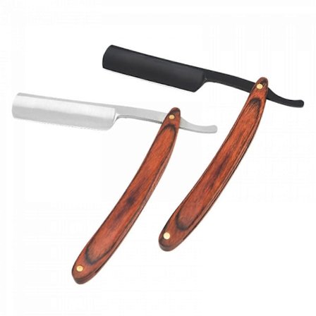 Barberkniv med strop - Professionel barberkniv med lige kant, premium rustfrit stål, barberkniv med barberstrop til mænd, hjemmebrug og salon