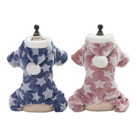 2-pak små hundepyjamaser, vinterfleece-valp