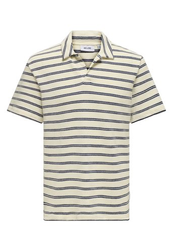 ONLY & SONS | Onsian Reg Stripe Struct Ss Resort Polo | XS