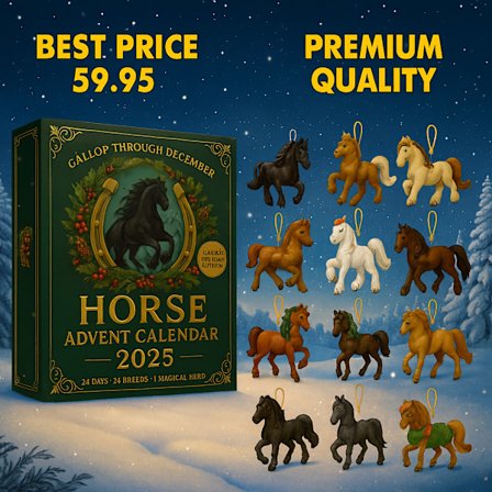 Hästens julekalender, 2D-julepynt i akryl, den perfekte julegaven