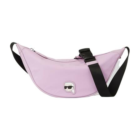 Karl Lagerfeld Shoulder Tas Ikonik 2.0 Nylon Medium Moon , Paars , Dames , Maat: ONE Size Schoudertassen