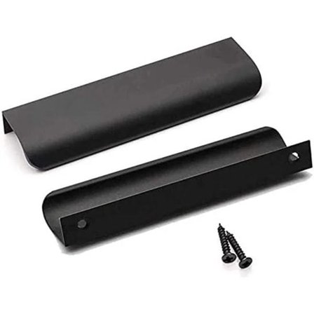 Set med 5 svarta profilhandtag Svarta köksmöbelhandtag -128