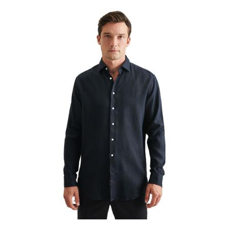 Seidensticker Linen shirt Regular , Blauw , Heren , Maat: 4XL