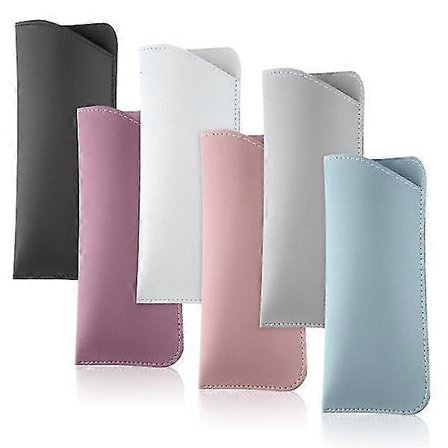 Soft Eyeglass Case 17.8x7.6 cm, 6 Pcs Leather Glasses Sleeve (6 Colors)