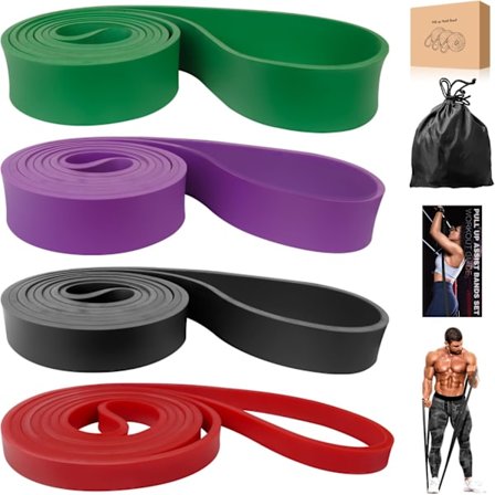 Modstandsbånd Pull Up Assist Bands Sæt, 4 Forskellige niveauer