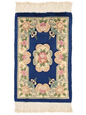 China 90 Line Vloerkleed 60X90 Beige/Donkerblauw Wol, China
