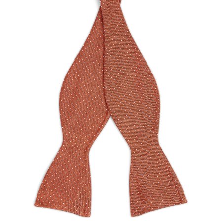 Lśniąca brązowa muszka jedwabna w kropki do samodzielnego zawiązania dla mężczyzn - Muszki do samodzielnego wiązania