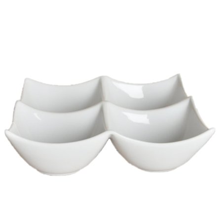 Neliön muotoinen posliinilautanen Suuret neljä kulhoa - 6 kpl Pakkaus