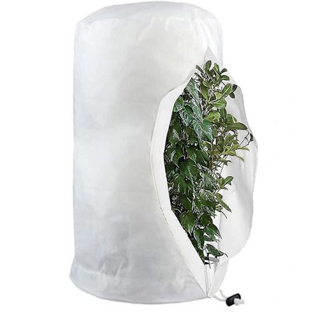 Frostbeskyttelsesposer til planter, genanvendelige plantebeskyttelsesposer med snøre, havefleeceposer vinter Hvid White L-120x180cm