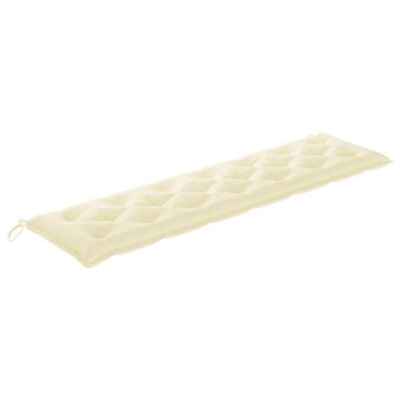 Vidaxl Bänkdyna För Trädgården Gräddvit 200x50x7 Cm Tyg Vit
