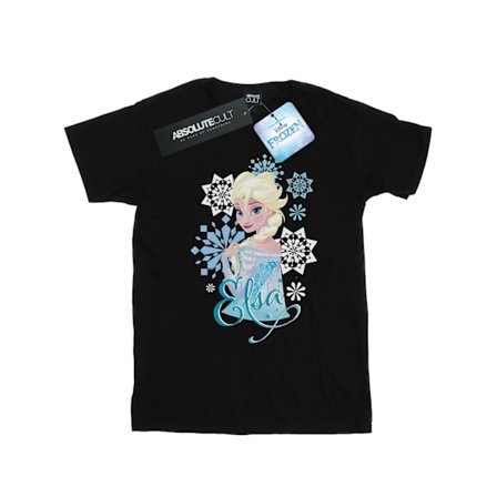 Disney Dam/Kvinnor Frozen Elsa Snöflingor Bomull Boyfriend T-