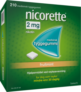 Nicorette 2 mg tyggegummi fruitmint 210 stk
