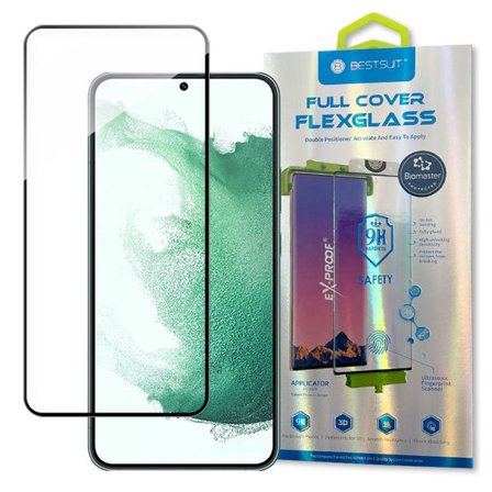 Bestsuit 3D Edge Nano Flexi Glass Film Full Screen Tempered Glass with Frame for Galaxy S22 Plus