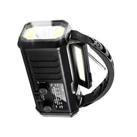 Solar håndsvingradio med vejradvarsler og lommelygter til camping og katastrofeberedskab