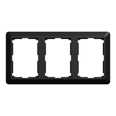 Elko EKO40019 RS Kombinasjonsramme stående, svart 3-rom, Strømbrytere & vegguttak