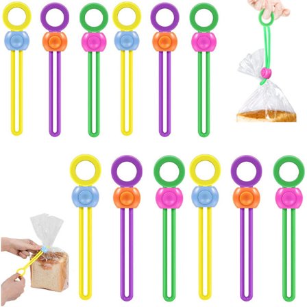 ING 12-pak madklemmer - forseglingsklemmer - poseklemmer - genanvendelige - silikone - egnet til poser, mad, kaffe, brødposer.